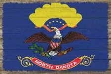 North Dakota State Flag Wood Sign Rustic Wall Décor Gift 12x18 B3-12180051031