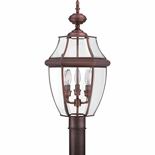 Quoizel NY9043AC 3-Light Newbury Outdoor Lantern in Aged Copper - Picture 2 of 9