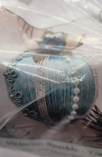 Merri Mac VICTORIAN SPARKLE TEAL Sequin Bead Vtg Christmas Ornament Kit Makes 2 