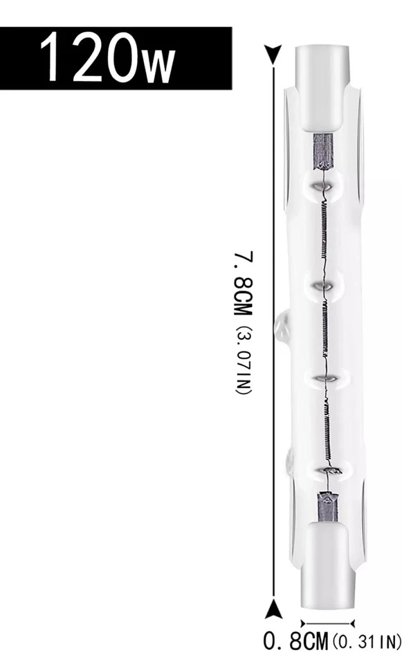 5 Packs 8X 78Mm J78 R7S Linear Halogen Floodlight Tungsten 120W Double Ended Flo - Image 2 of 3