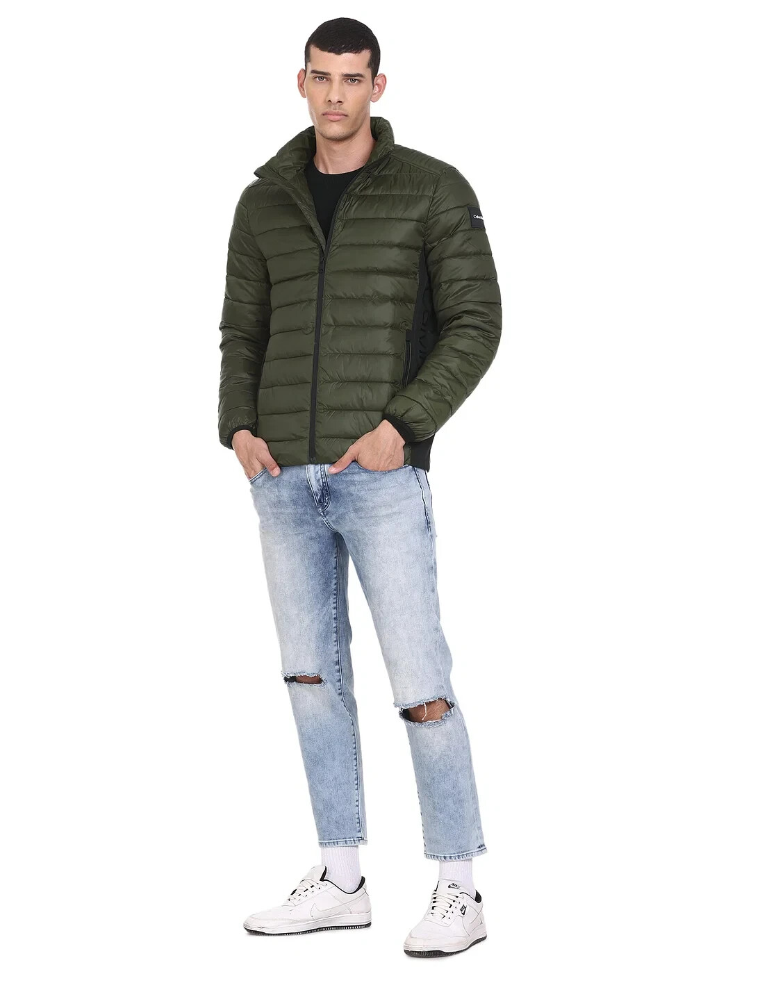 Calvin Klein Men's Dark Green Recycled Polyester Hooded Jacket image 5