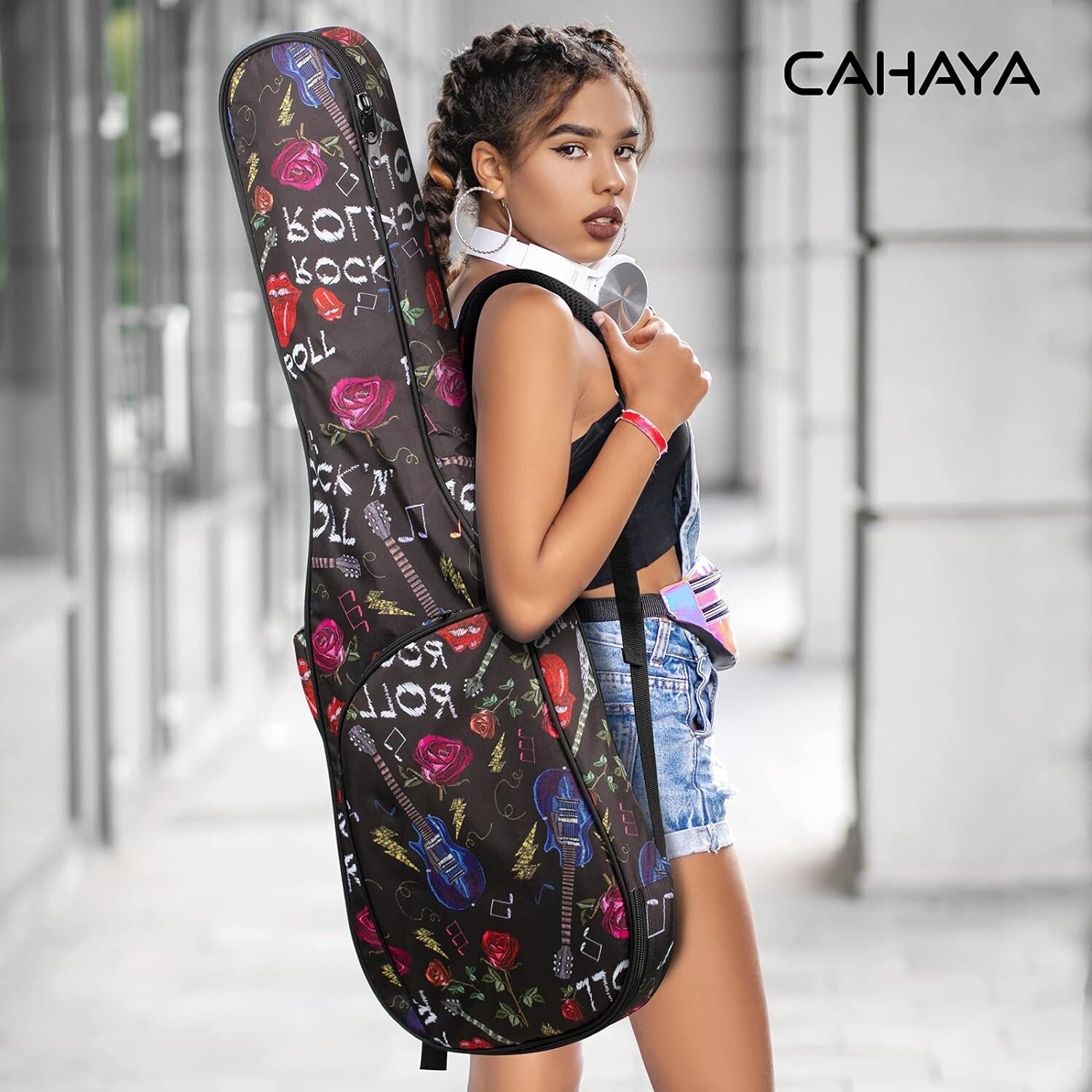 CAHAYA Electric Guitar Bag with Colourful Pattern Gig Bag 6mm Padding