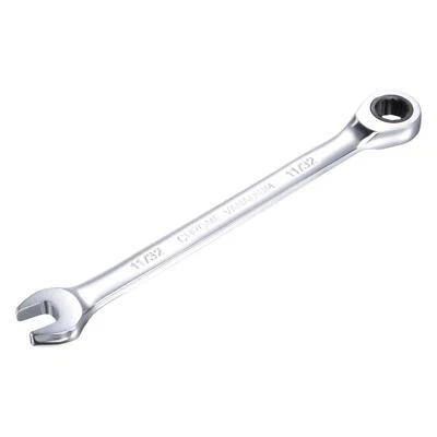 UXCELL 11/32" Ratcheting Combination Wrench SAE 72 Teeth 12 Pt Box Ended Spanner Tools