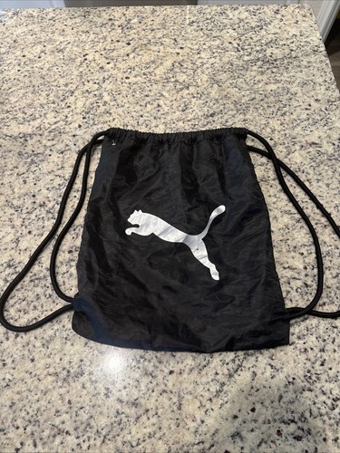 Black Puma Beta Gym Sack - Drawstring Bag - Sport Backpack - Preowned