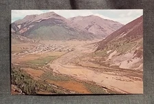 LMH Postcard SILVERTON Colorado DENVER RIO GRANDE WESTERN Railroad Aerial 1959