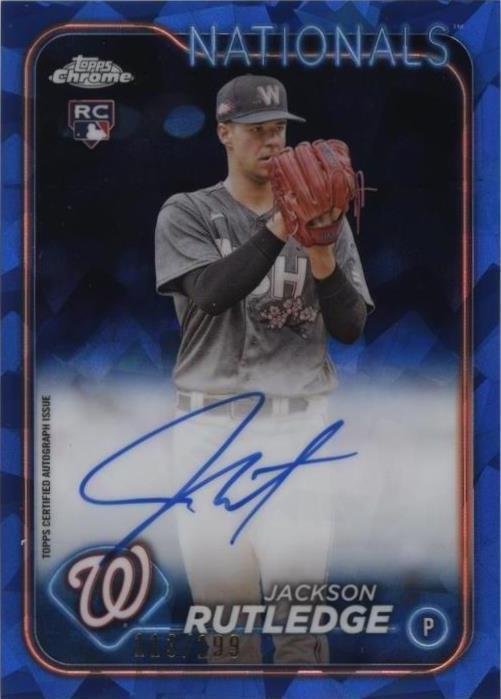 Jackson Rutledge Football 2024 Topps Chrome Sapphire Edition - Autographs Jackson Rutledge #CSA ...