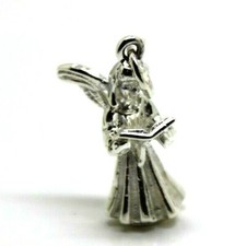 925 Sterling Silver Singing Praying Wings Angel Pendant Charm Free express post