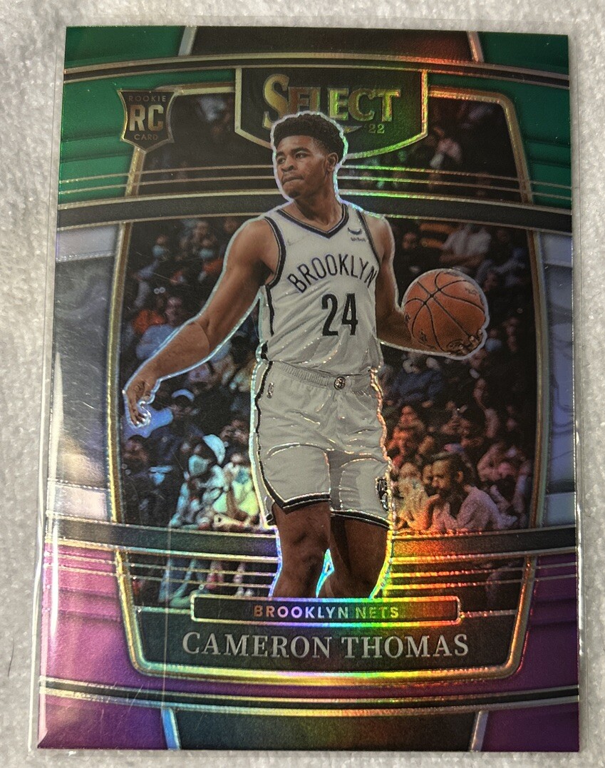 Cameron Thomas 2021-22 Select Concourse Green White Purple Prizm RC BrooklynNets