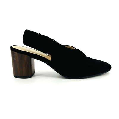 Womens 8 Vagabond Shoemakers Tracy Black Suede Leather Slingback Point Toe Heels