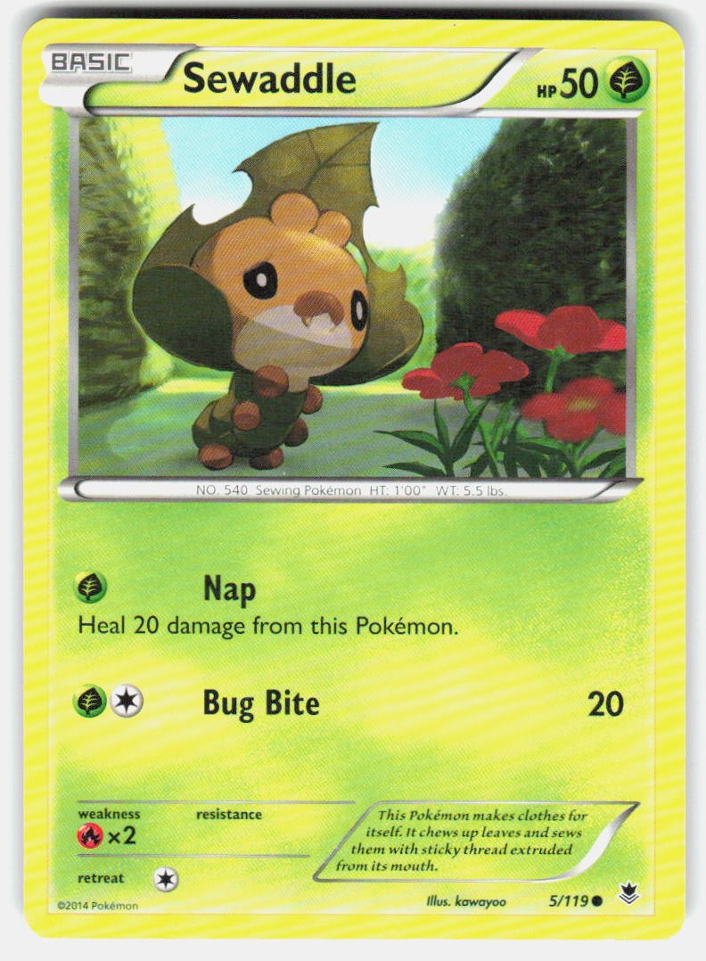 Pokemon tcg XY - Phantom Forces Sewaddle Lightly played