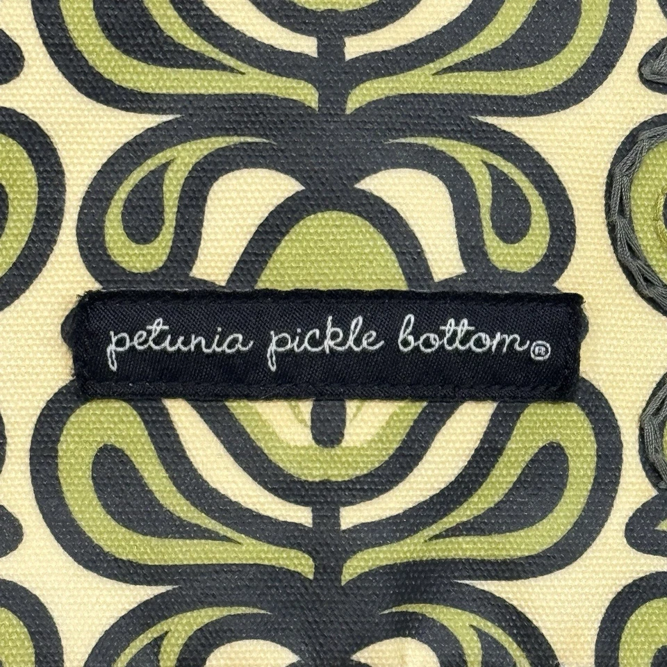 Petunia Pickle Bottom Boxy Backpack Diaper Bag Green Floral Canvas Baby Bag - Image 2 of 4