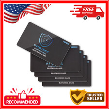 RFID Blocking Card   NFC Contactless Credit Debit Card Protector 5 Pack 