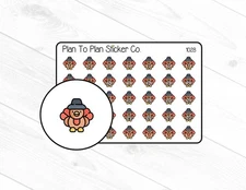 1028~~Turkey Thanksgiving Date Covers Planner Stickers.