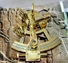 Vintage Marine Brass German Nautical Sextant Polished - Collectible