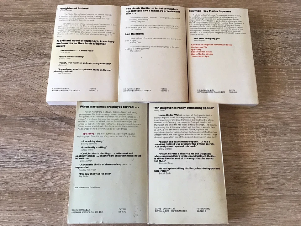 Len Deighton Small Paperback Books x 5 Spy Story Yesterday’s Spy Crime Thriller - image 2 of 4