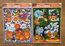 Halloween Window Decorations Static Cling Ghosts Witches Cat Ghouls Scary Cute