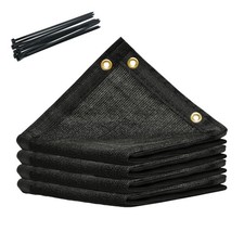 6' x 3' Black 90 Shade Cloth Dog Kennel Shade Mesh Tarp Sunblock with Gromme...