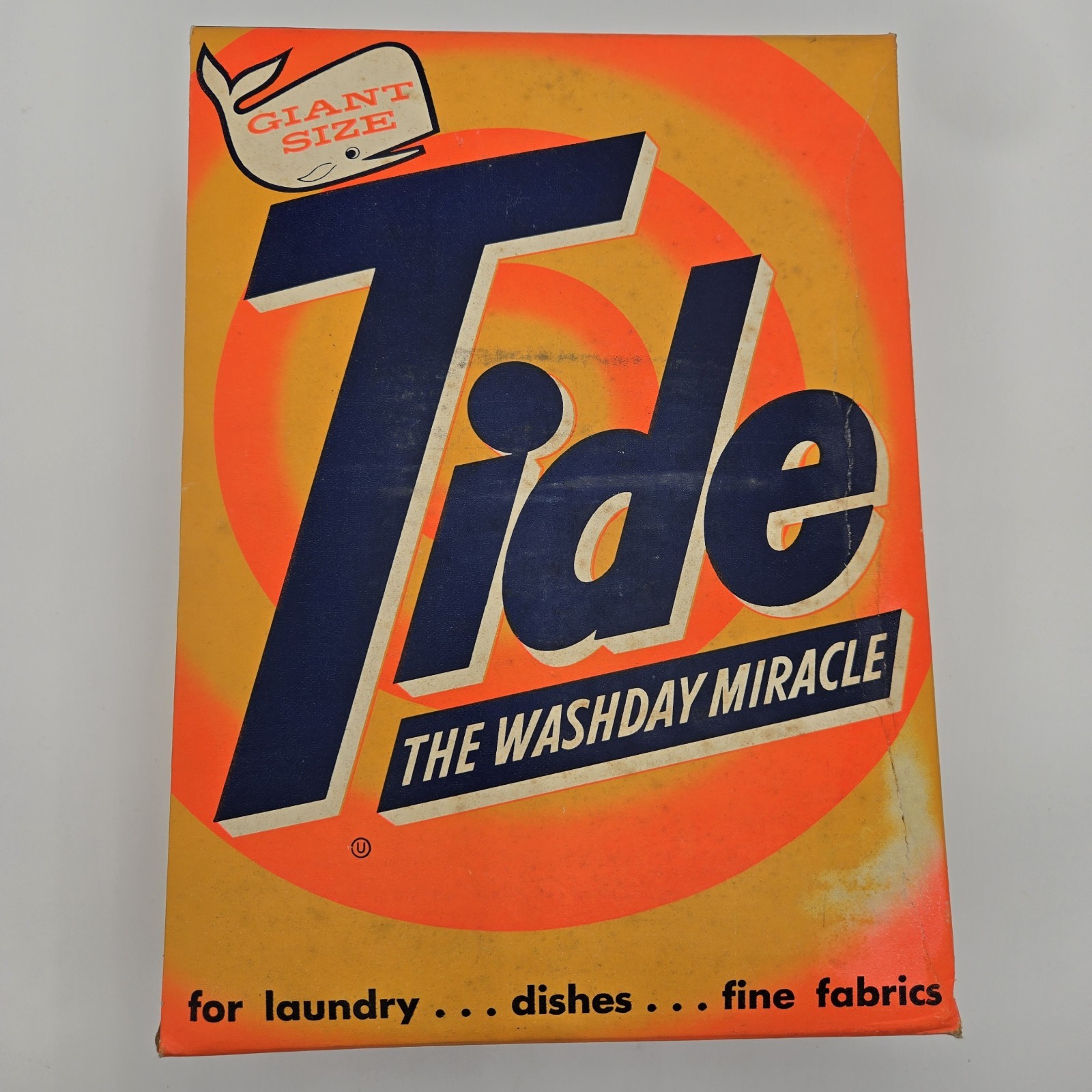 Vintage Tide Laundry Detergent 3lbs 1.25oz Giant Sized Unopened Box 1950's