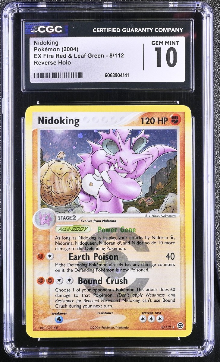 CGC 10 Nidoking EX Fire Red & Leaf Green 8/112 Reverse Holo