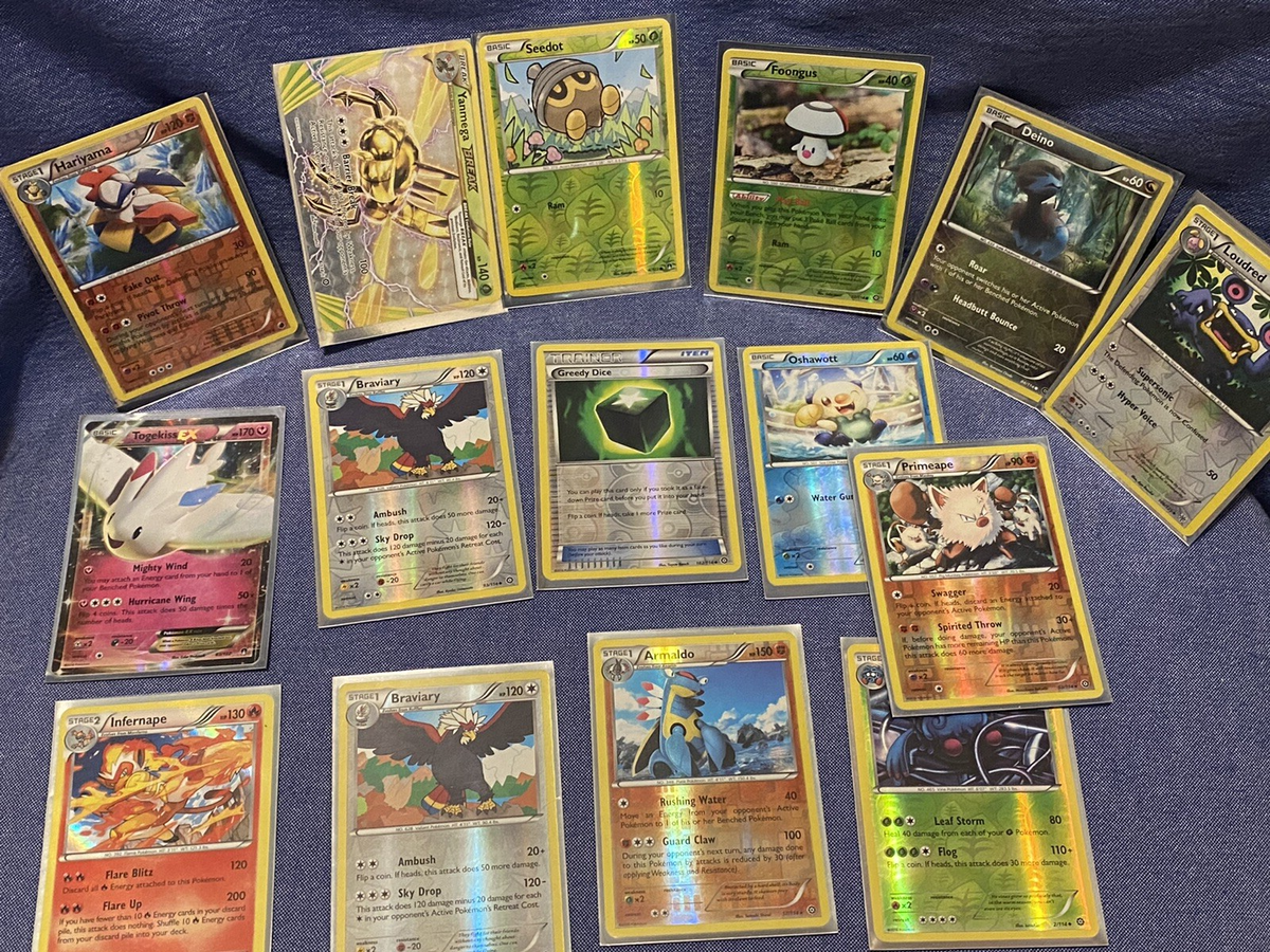 Pokémon Card Lot – 14x Holo & Reverse Holo Rares/Uncommons/Commons