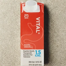 Abbott Vital 1.5 Cal Vanilla Peptide-Based Nutrition Formula 24 - 8 oz cartons