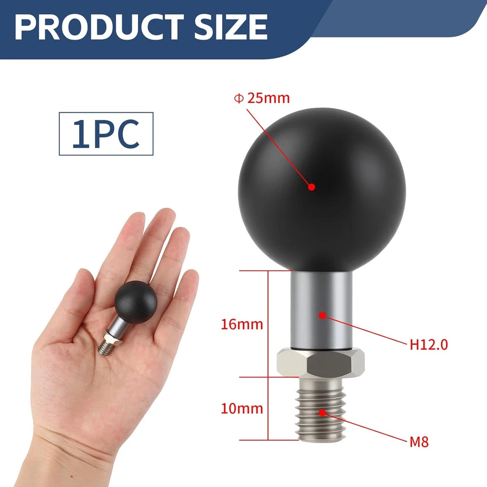 Kugeladapter M8x1 25 Gewindepfosten Ram Mount Adapter - Bild 3 von 4