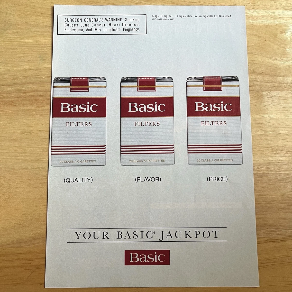 Basic Collectible Tobacco Cigarettes for sale
