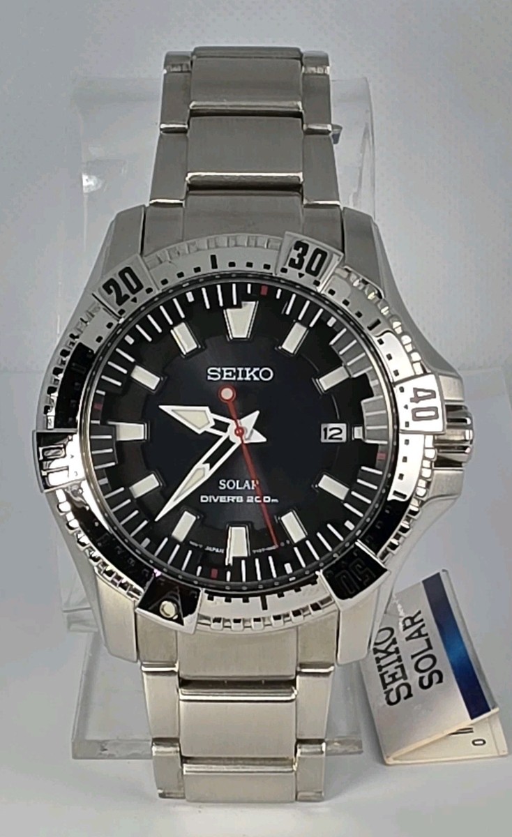 【即日発送‼️】SEIKO AIR DIVER'S 200m腕時計 SEIKO AIR DIVER 200M SOLAR MEN'S STAINLES STEEL 42mm W.R BLACK