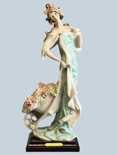 Giuseppe Armani Figurina Da Collezione Signora Con Carrello Fiori 1987 Italia Porcellana