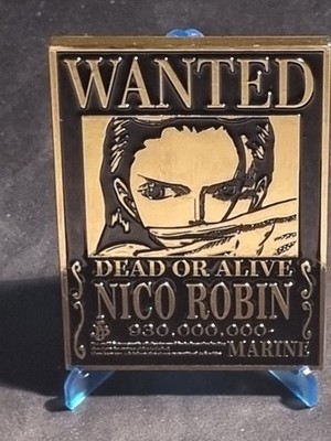 NICO ROBIN - ONE PIECE -WANTED -DEAD OR ALIVE -BLACK GOLD METAL CARD - 84 OF 99