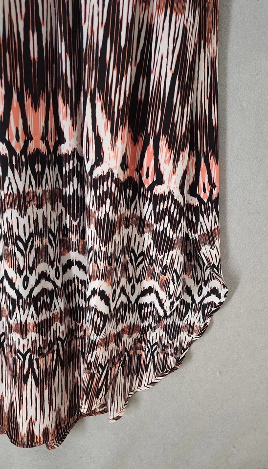 Vestido Kardashian Colección Mujer XL Estampado Ikat Sin Mangas Informal Negro Blanco Foto 4 de 4