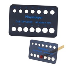 Cue Tip Gauge for Billiards, Measures 8.5mm 15mm Plastic Cue Tip Sizer Black