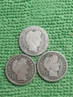 Lot Of 3 Barber Dimes 1892, 1899, & 1916 S 90% Silver Coins
