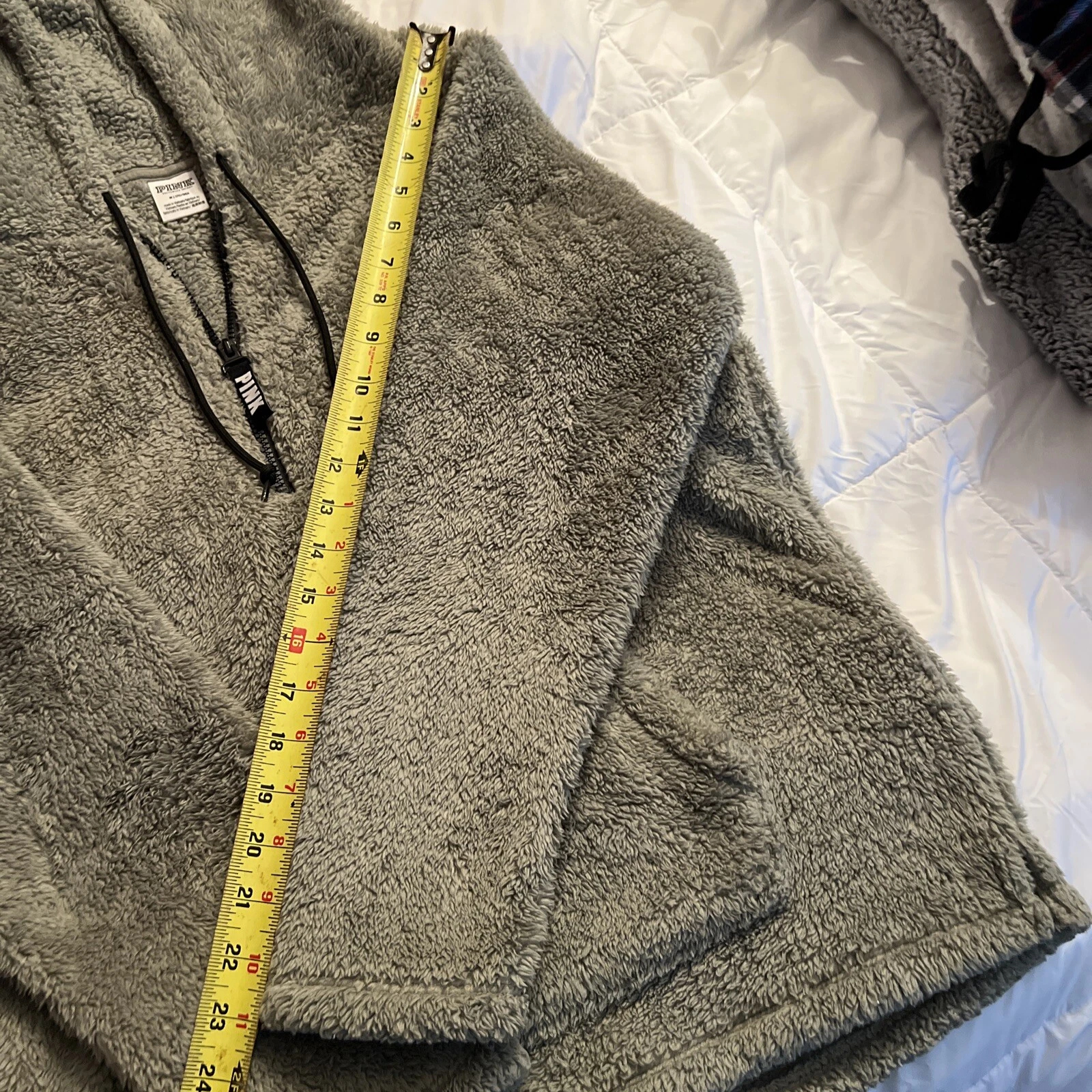 UNDERCOVER Victorias Secret rosa donna media felpa con cappuccio sherpa pile oliva grigio
