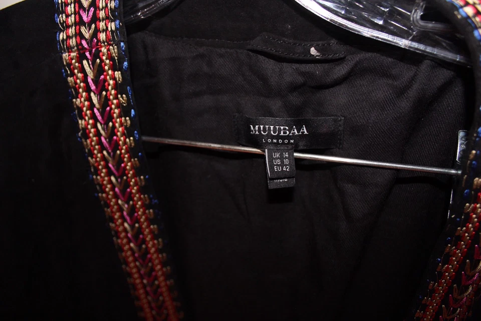 New Anthropologie Muubaa Denman Embroidered Suede Kimono Size 10 Retails $548 - Image 3 of 4