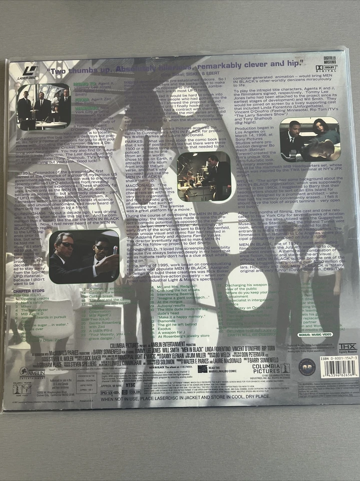 Laserdisc Men In Black 2 Disc Widescreen THX Edition NTSC Version - Bild 2 von 4