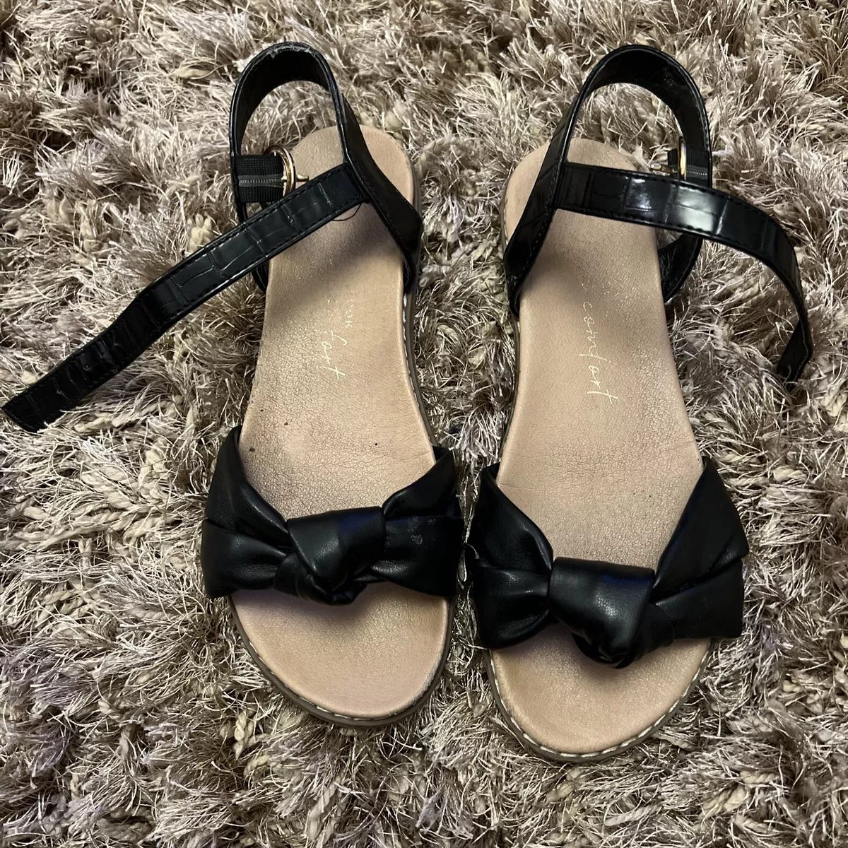 Girls black deals sandals size 2