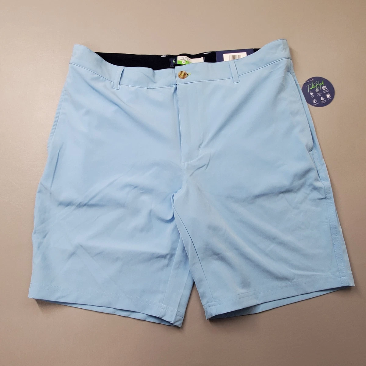 TailorByrd Performance Shorts Casual Flat Front Drawstrings Peri