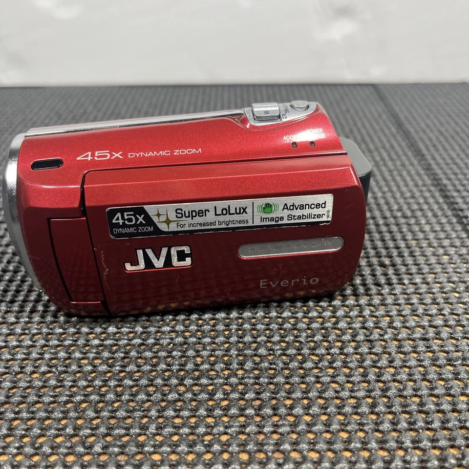 JVC Everio Camera Camcorder GZ-MS230RU Red LCD Screen  40x Zoom *for Parts** - Image 3 of 4