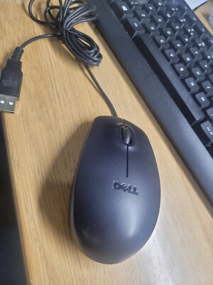 Schwarze Dell kabelgebundene USB 3-Tasten Scrollrad optische Maus MS111-P N889 - T3