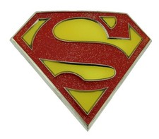 Superman Belt Buckle DC Comic Original Cosplay Halloween Costume Men Red Glitter