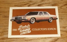 Original 1985 Buick LeSabre Limited Collectors Edition Oversized Postcard 85