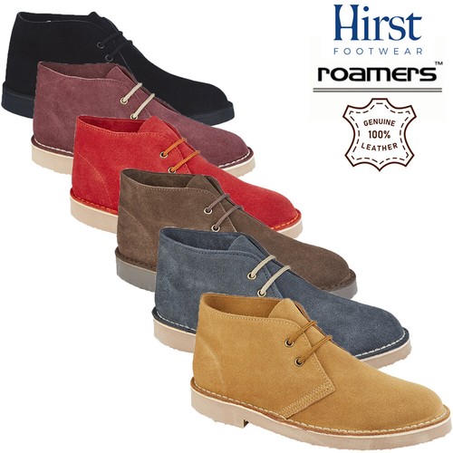 Mens Suede Desert Boots Roamers Leather 