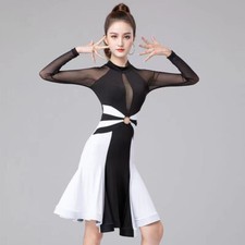 Latin Samba Salsa Ballroom Practice Performance Dance Dress Dancewear S-4XL