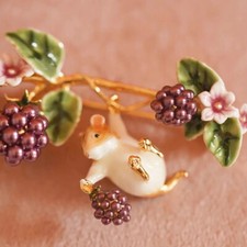 1PC Cute Enamel Costume Jewellery field mouse Brooch