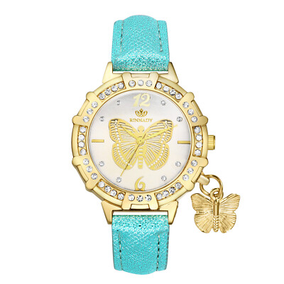 Womens Quartz Analog Wristwatch Butterfly Case Rhinestone  display picture 2