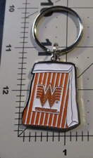 WHATABURGER texas burger bag METAL KEYCHAIN just like you like it Z