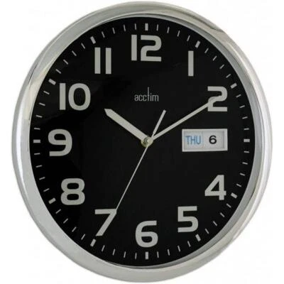 Acctim Supervisor Wall Clock With Day & Date - White or Black Face Available - Image 1 of 3