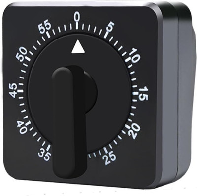 Square 60 Minute Mechanical Kitchen Timer Loud Alarm No Batteries Ideal for Cook