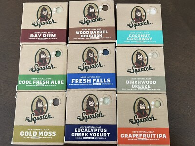 Lot Of 9 Bars Dr. Squatch Men's Natural Soap Scrub New! Assorted
